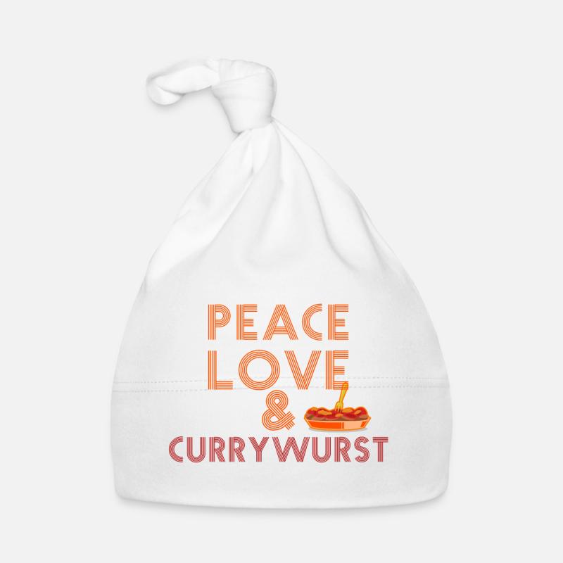 Peace, Love & Currywurst Baby Bio-Mütze