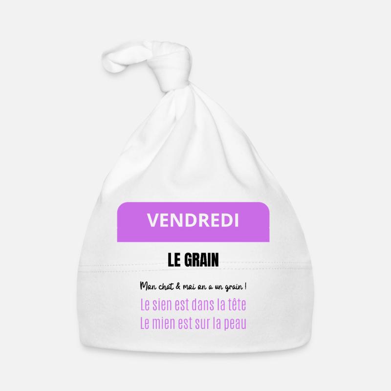 Vendredi - Le Grain de mon chat et moi Bonnet bio Bébé