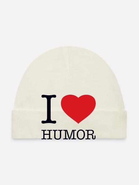 I LOVE HUMOR - Organic Baby Cap - white - Front