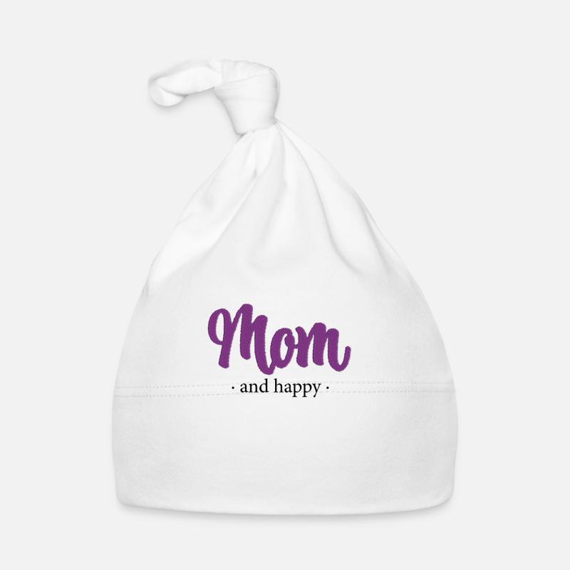 Maman et heureuse - Effet broderie Bonnet bio Bébé