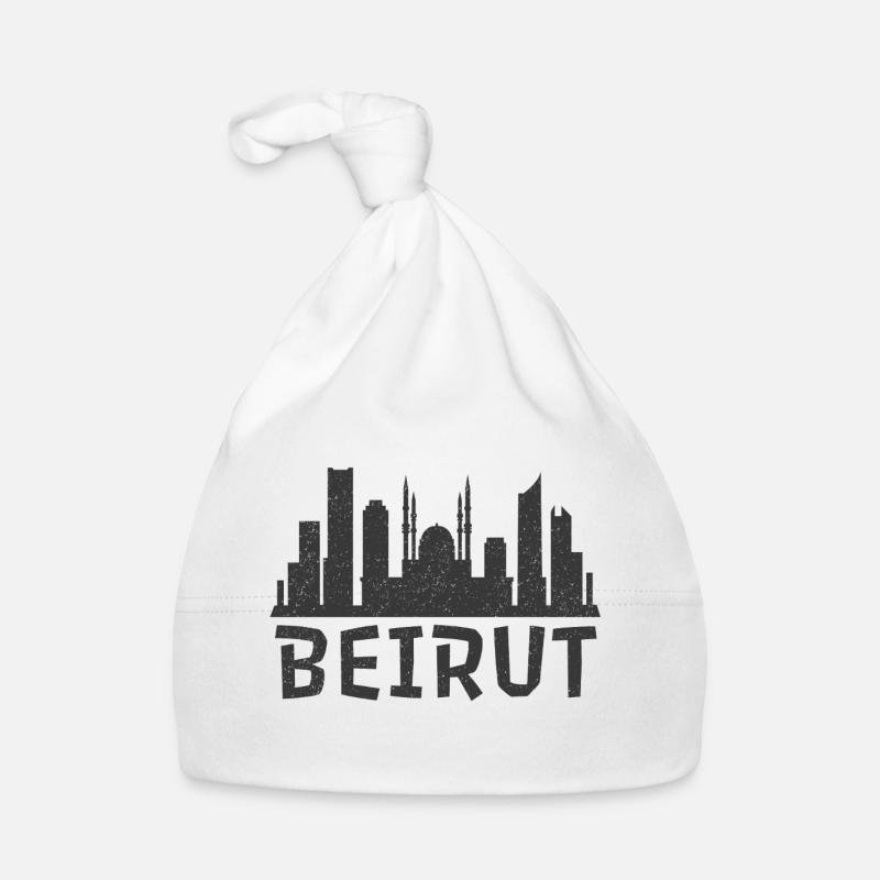 Beirut Skyline Silhouette Baby Bio-Mütze