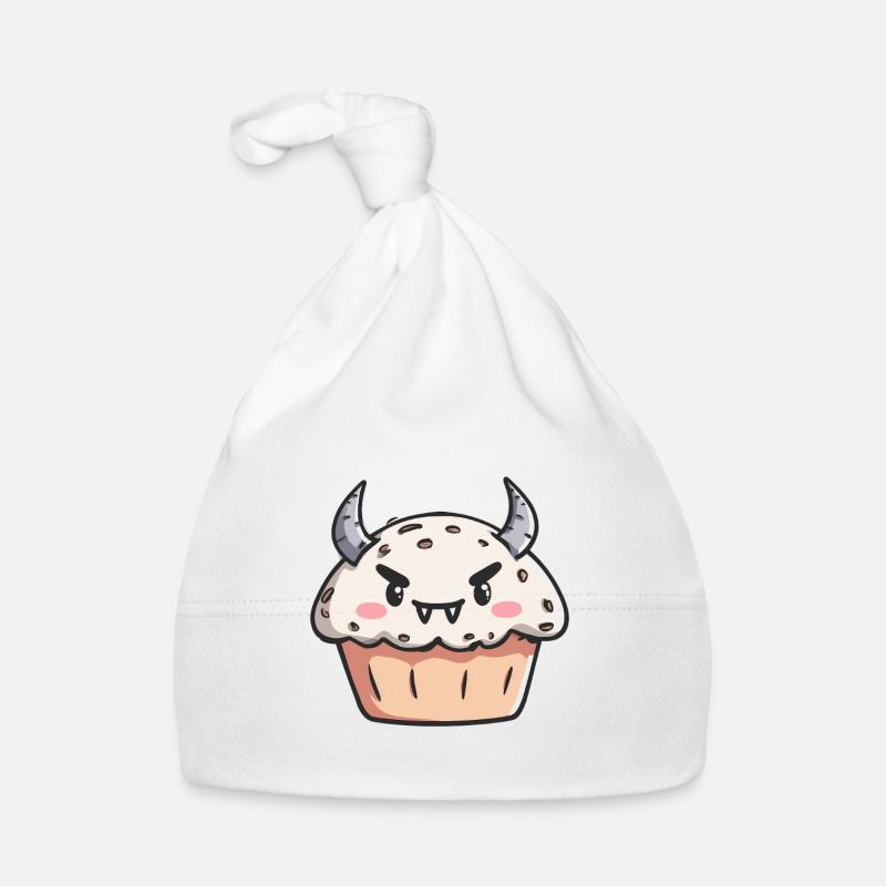 Illustration de cupcake monstre mignon Bonnet bio Bébé