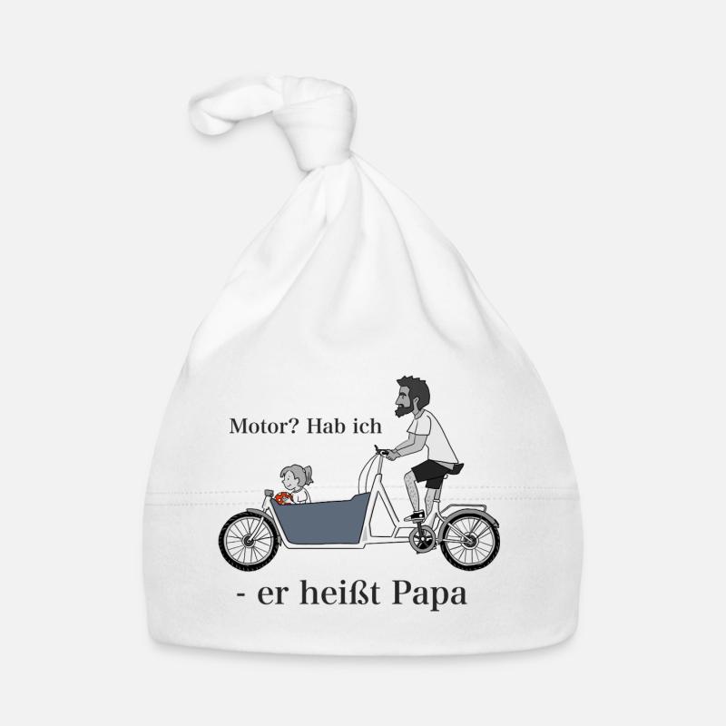 Papa sur vélo cargo - Bonnet bio Bébé - blanc