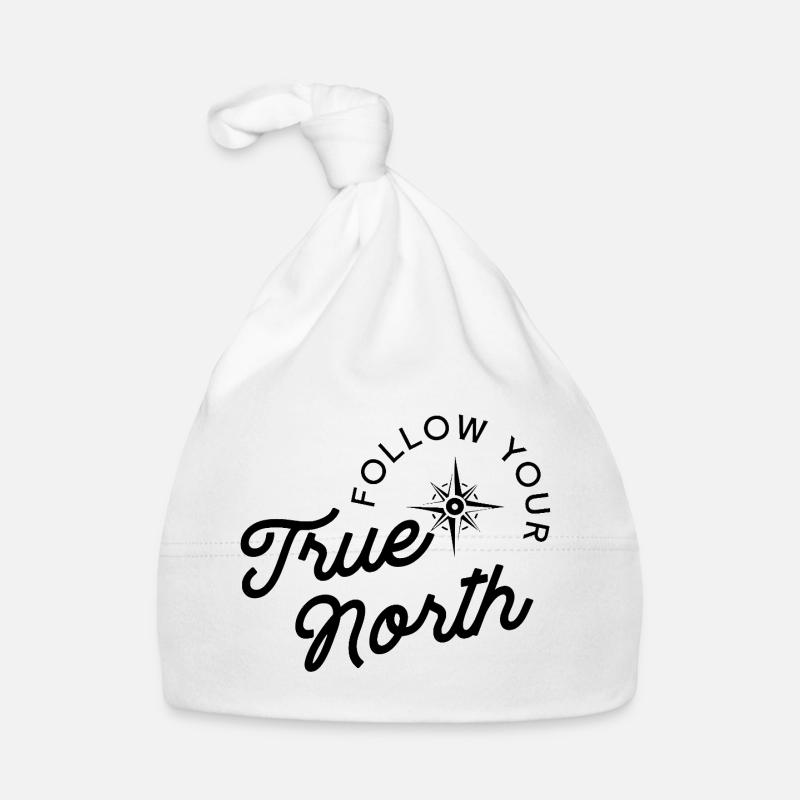 Follow Your True North in black Organic Baby Cap