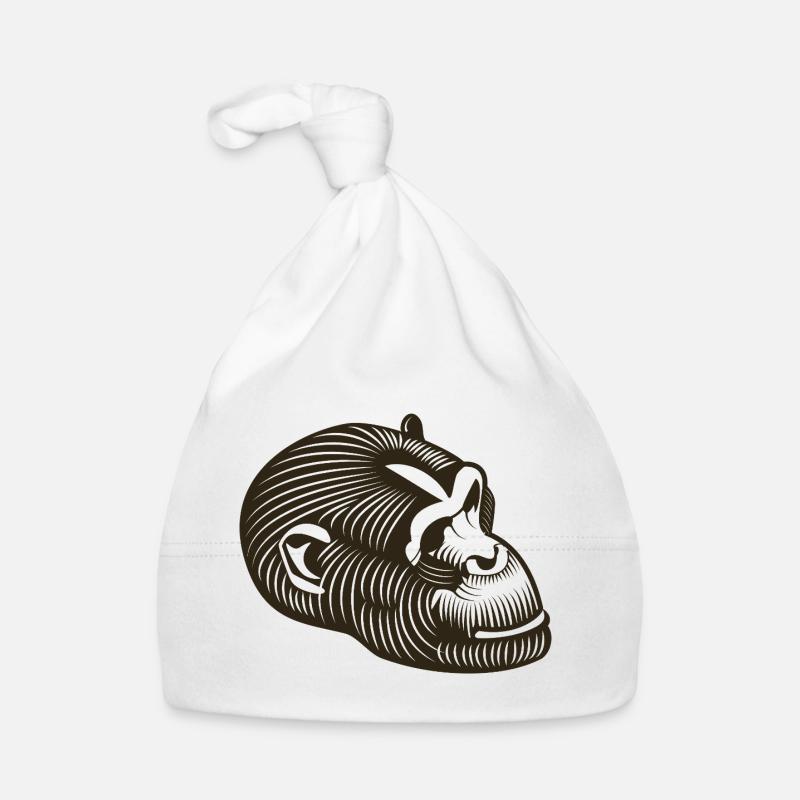 Tête de GORILLE stylisée Bonnet bio Bébé