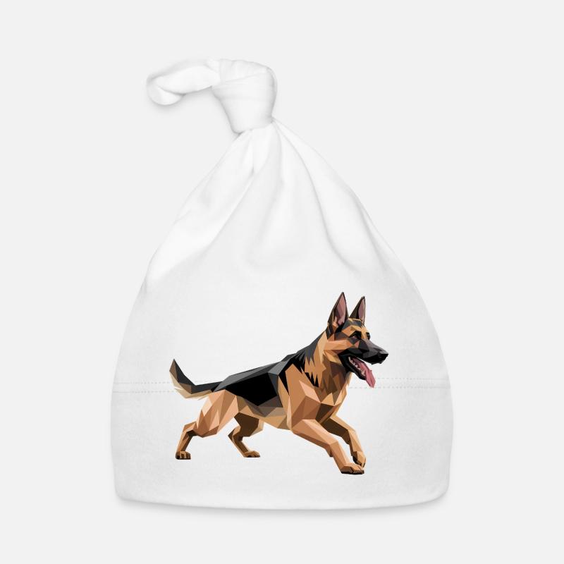 German Shepherd - Cool Low Poly Logo Organic Baby Cap