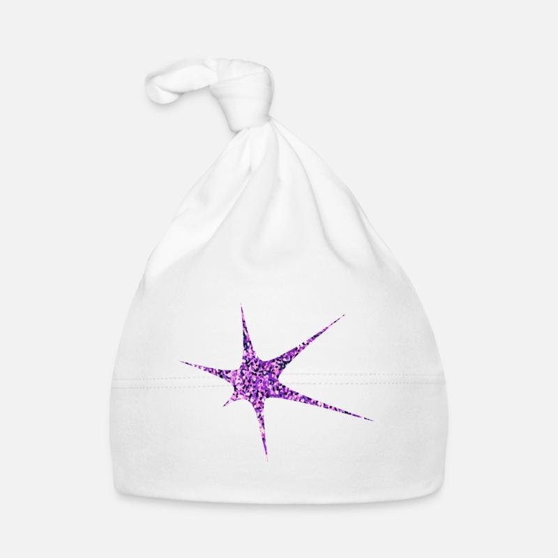Purple Glitter Starburst Sparkle Organic Baby Cap