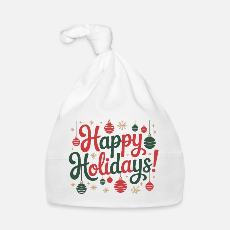 Happy Holidays Ornaments Script Organic Baby Cap