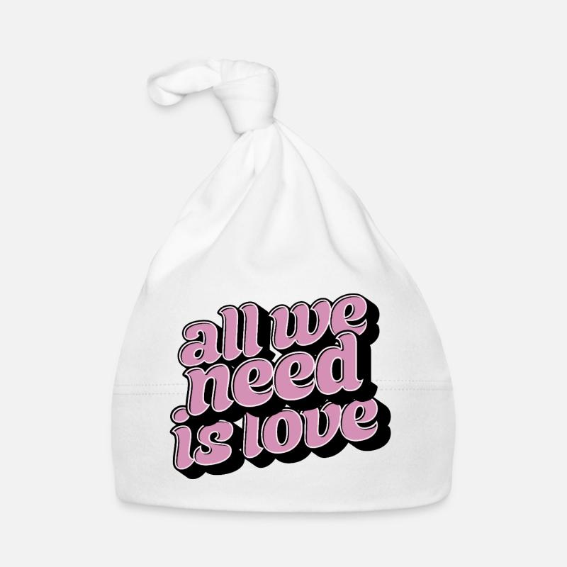 All We Need Is Love – Positive Typo Statement Organic Baby Cap