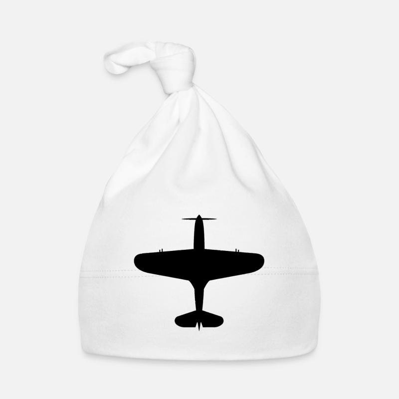 Top-Down Airplane Silhouette Organic Baby Cap