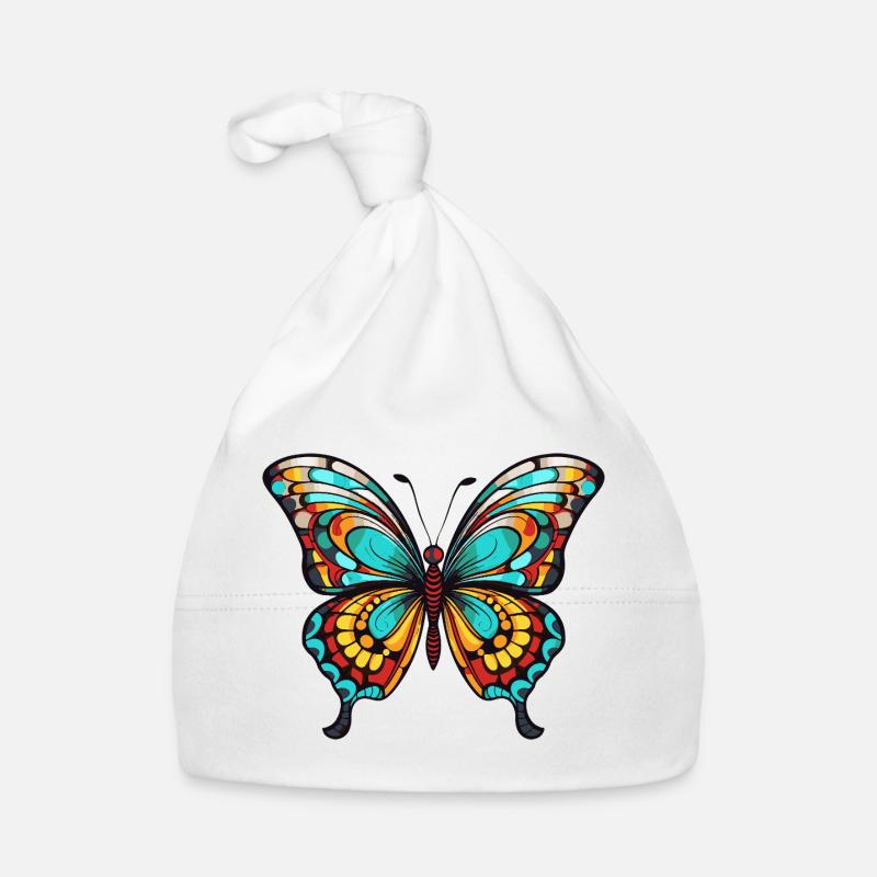 Bunter Schmetterling Baby Bio-Mütze