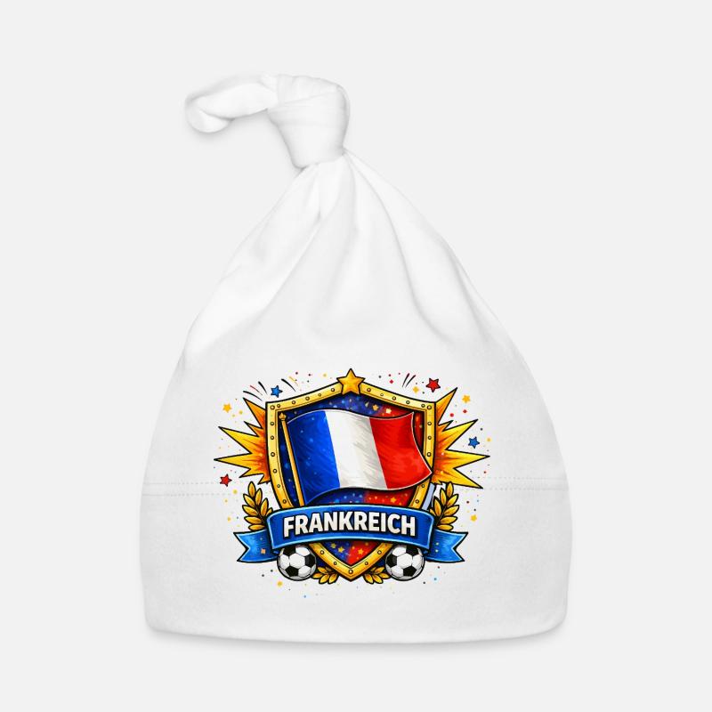 Drapeau français dans le bouclier de football Bonnet bio Bébé