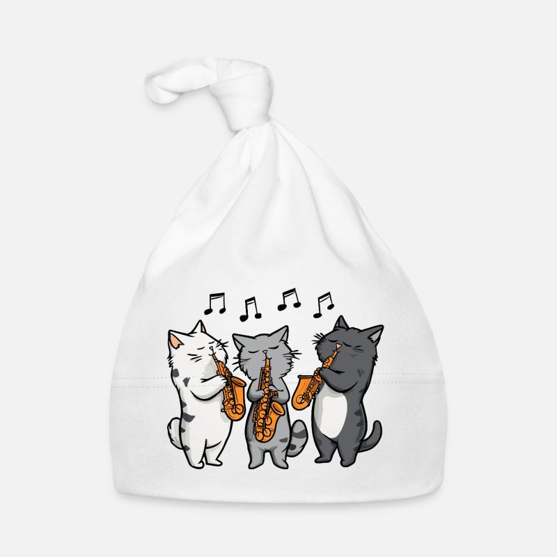 Jazz Cats Trio Saxophone Organic Baby Cap
