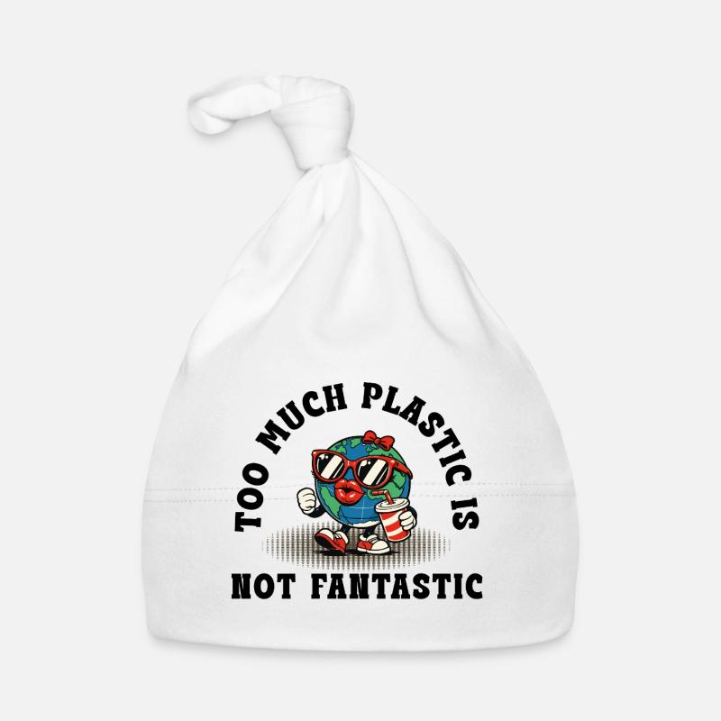 Plastic Is Not Fantastic – Retro Umwelt Statement Baby Bio-Mütze