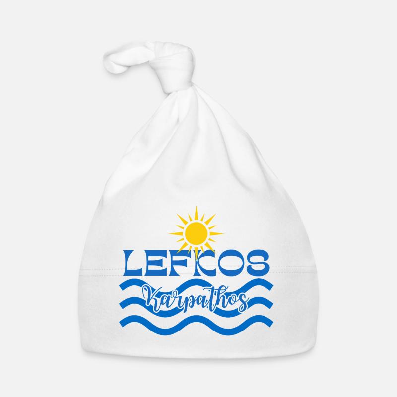 Lefkos Karpathos Sun Waves Logo Organic Baby Cap