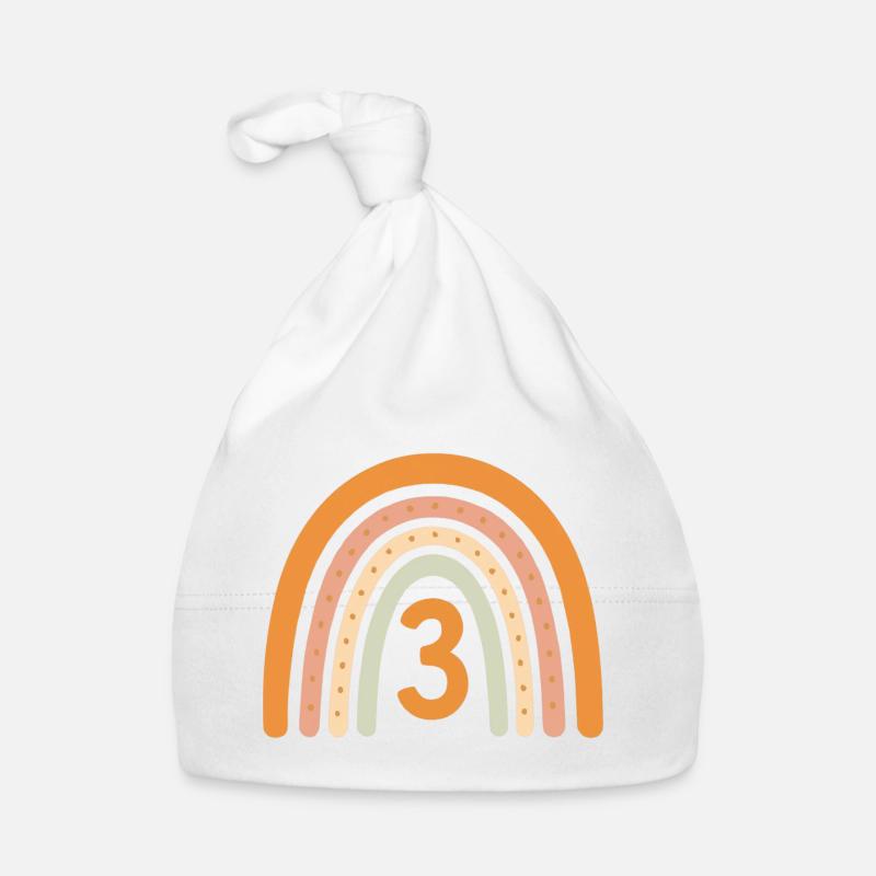 Third Birthday Rainbow Organic Baby Cap