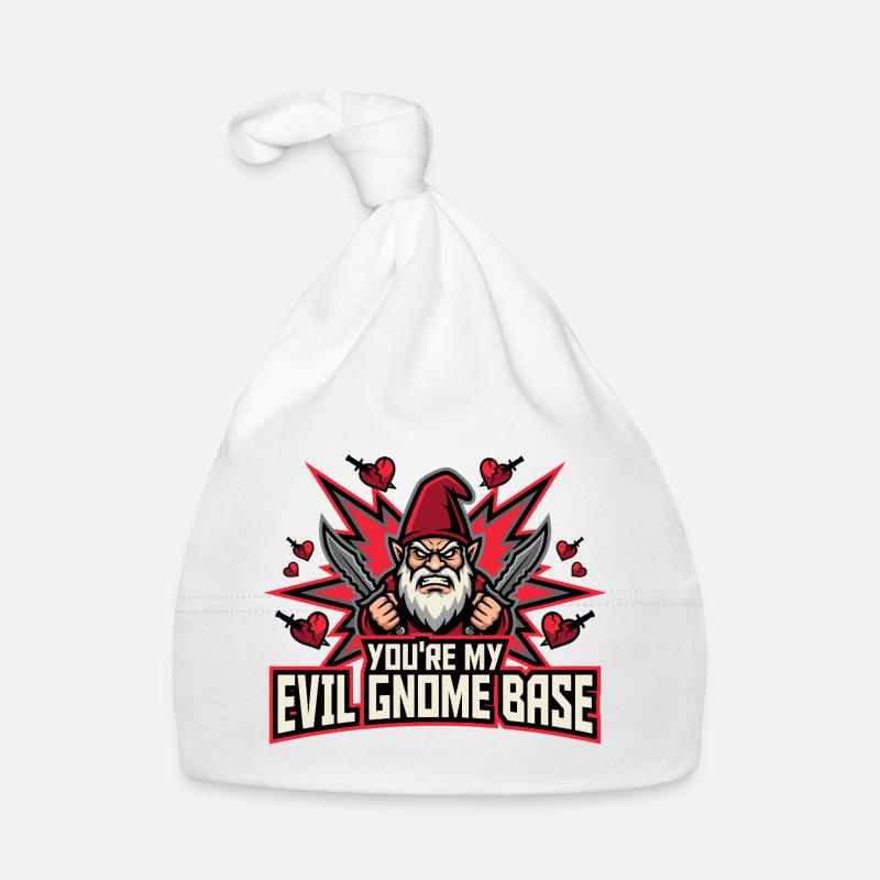 Evil Gnome, Dark Gnome, Goth Gnome, Funny Gnome Organic Baby Cap
