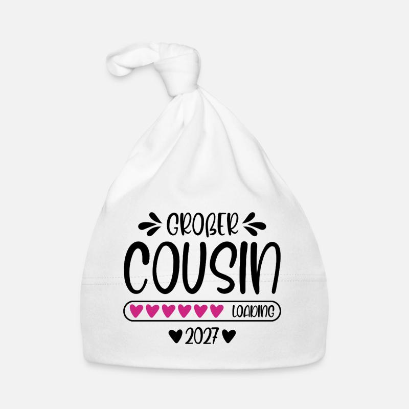 Großer Cousin 2027 loading Herzchen Ladebalken Baby Bio-Mütze