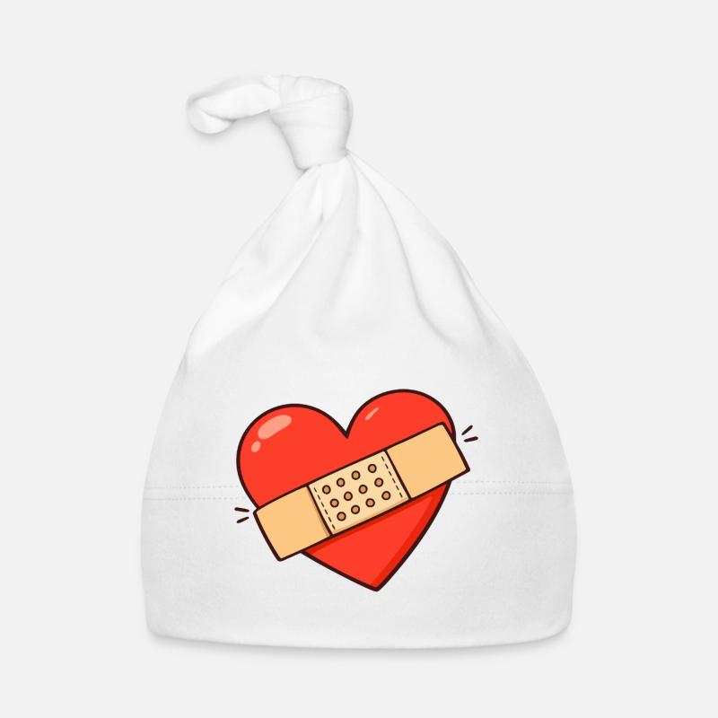 Herz mit Pflaster Baby Bio-Mütze