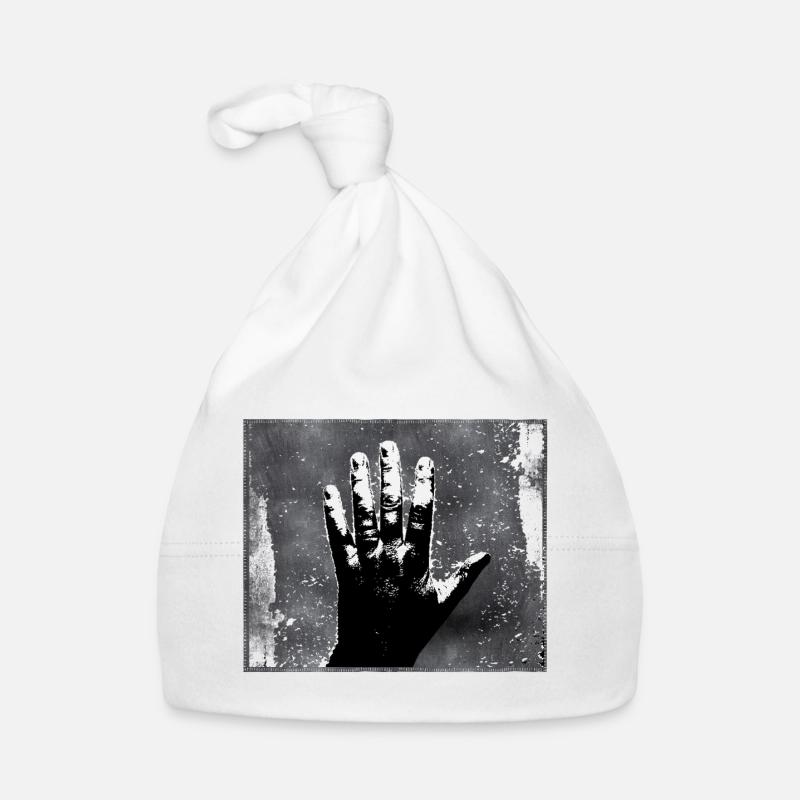 Hand Silhouette GrungeMonochrome Style Organic Baby Cap
