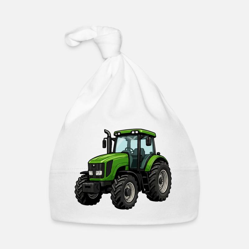 Grüner Traktor Kraftvoll Design Baby Bio-Mütze