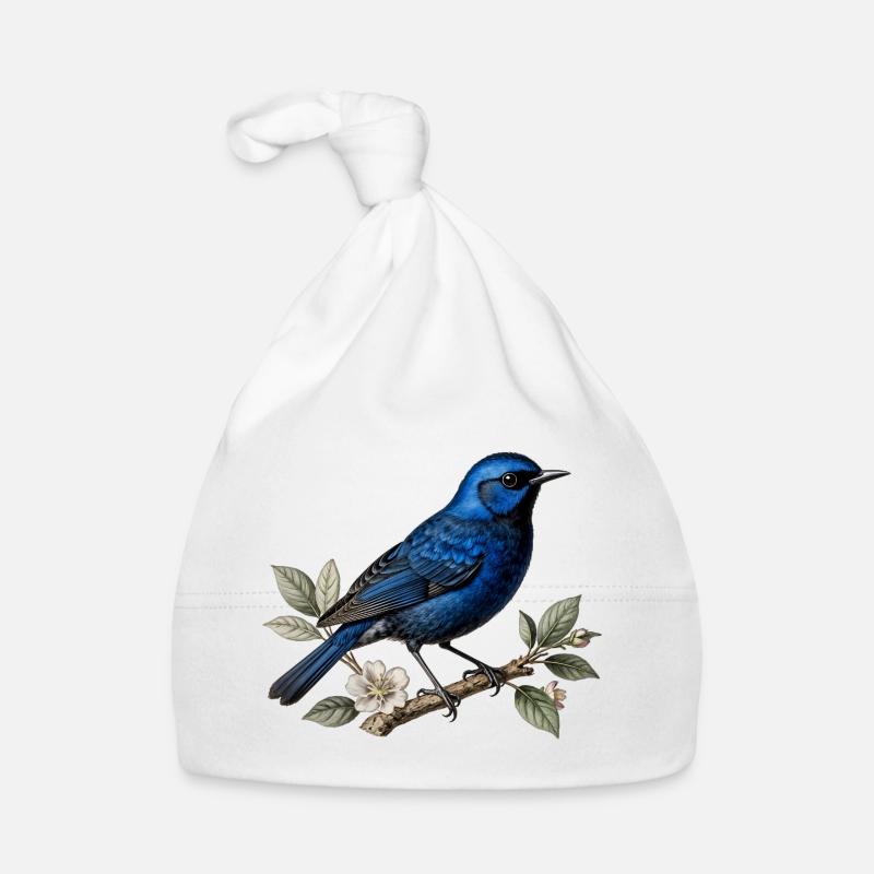 Oiseau bleu Mérion splendide (Malurus splendens) Bonnet bio Bébé