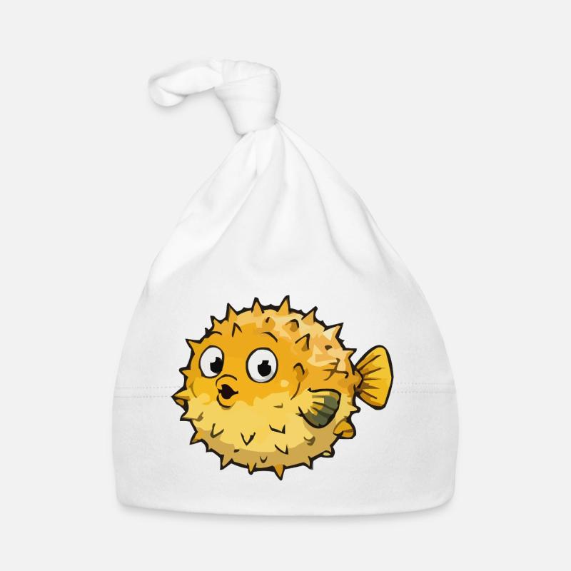 Spherical Puffer Fish Cartoon Organic Baby Cap