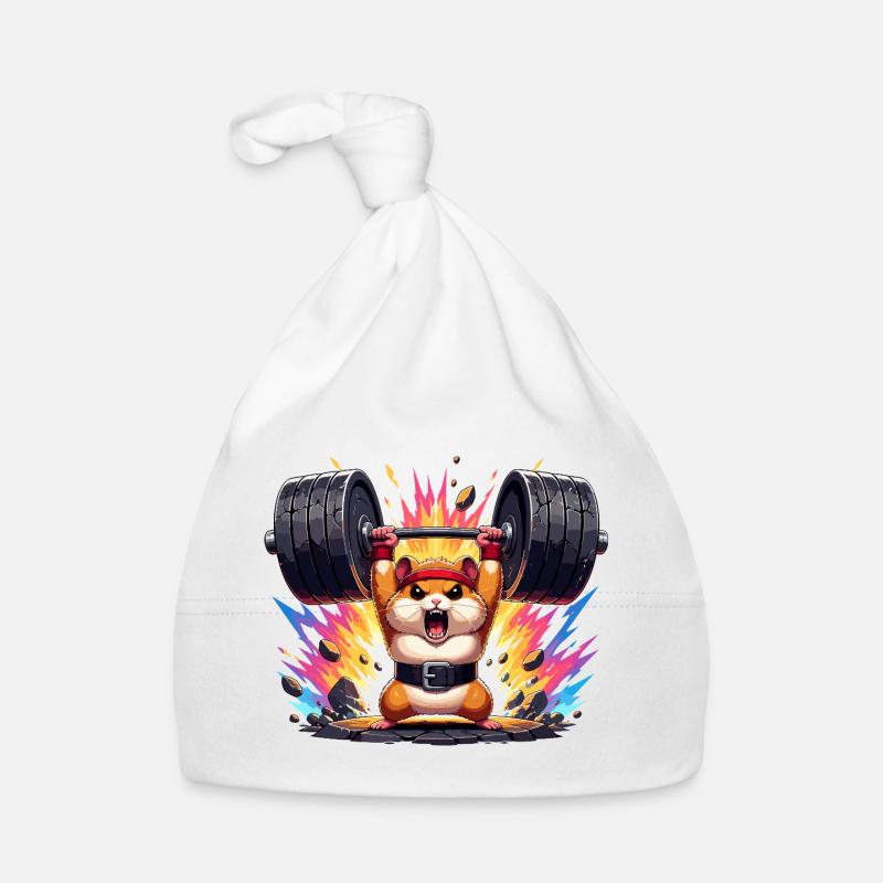Strength hamster in strength training Organic Baby Cap