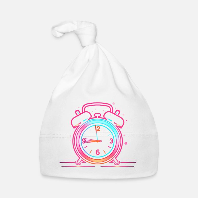 Retro Bell Clock Organic Baby Cap