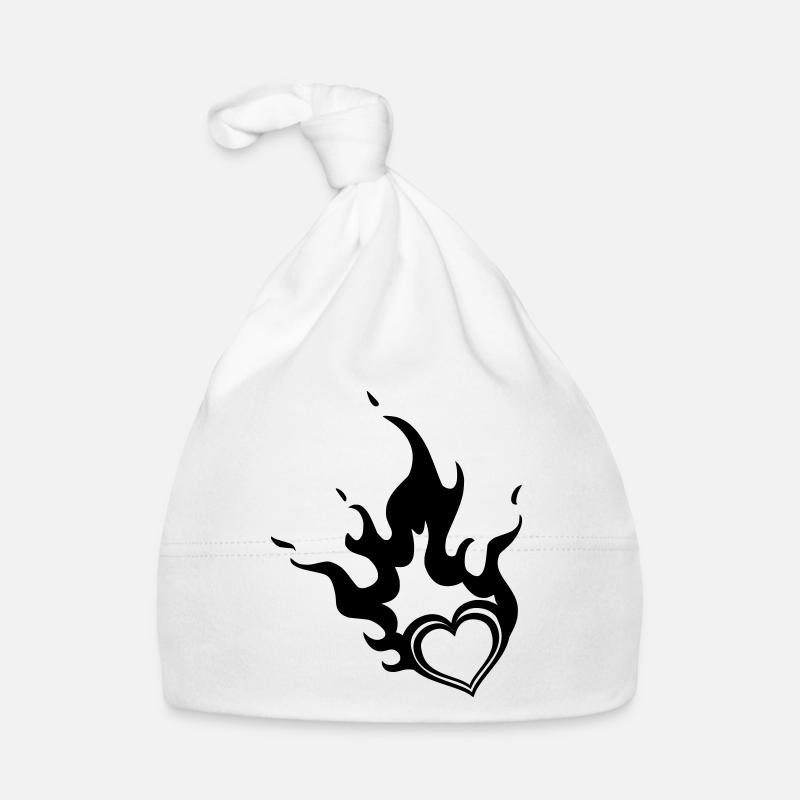 coeur brûlant - Bonnet bio Bébé - blanc