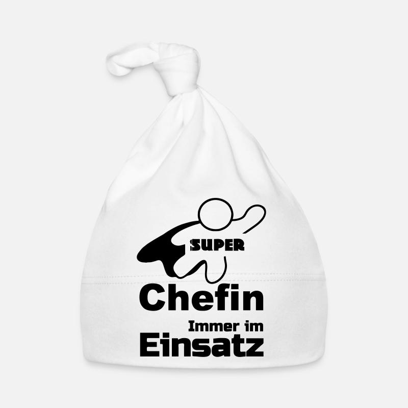 Super Chefin Geschenk - Baby Bio-Mütze - Weiß