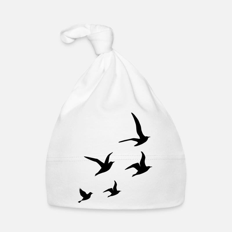 Hirondelles volants - Bonnet bio Bébé - blanc