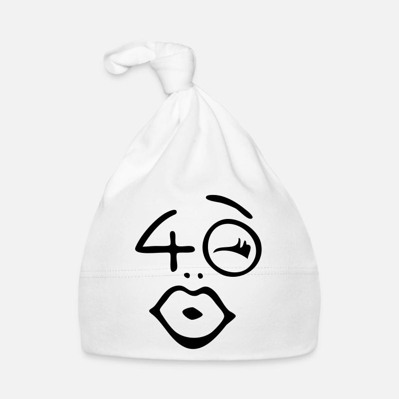 Wow, endlich 40 Jahre ! - Baby Bio-Mütze - Weiß