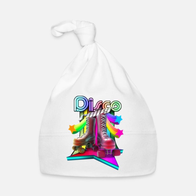 Disco rouleau 3D - Bonnet bio Bébé - blanc