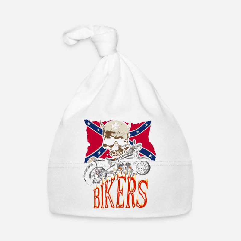 Biker's Symbols - Bonnet bio Bébé - blanc