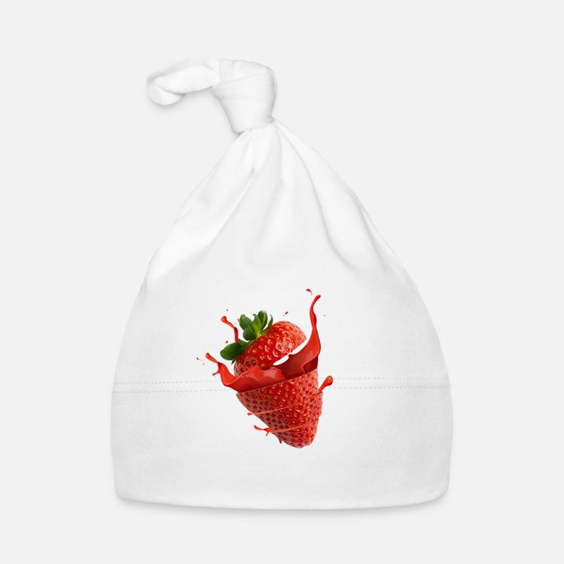 Erdbeere mit splash Baby Bio-Mütze