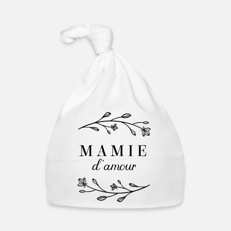 Mamie d'amour - Bonnet bio Bébé - blanc