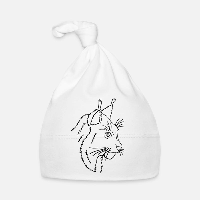 Lynx (black strokes) Organic Baby Cap