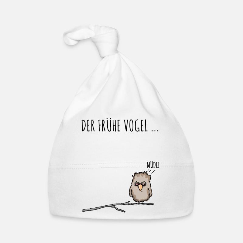 Der fruehe Vogel schwarz Baby Bio-Mütze