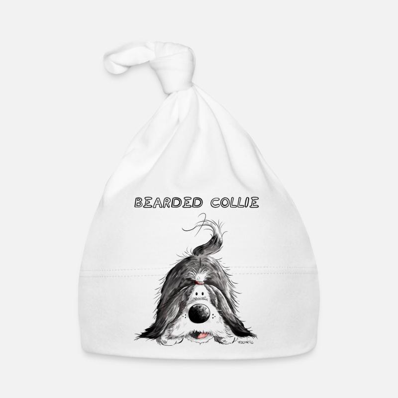 Playing Bearded Collie Organic Baby Cap
