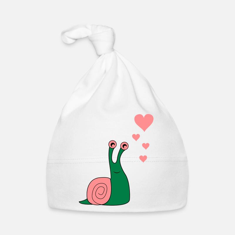 schnecke_verliebt_02 - Bonnet bio Bébé - blanc
