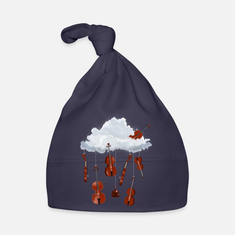 Eine Wolke im Himmel voller hängender Geigen Baby Bio-Mütze