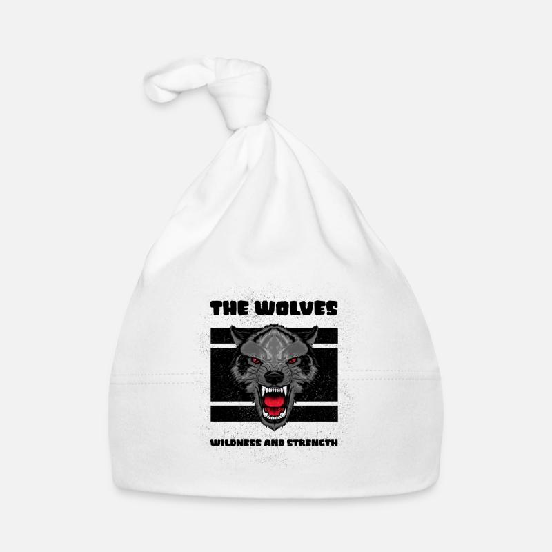 Angry wolf Wolves Animals Quotes Wolf Sprüche - Baby Bio-Mütze - Weiß