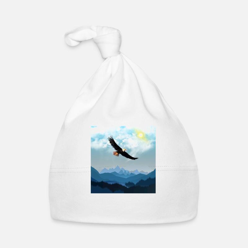 Eagle fly over mountains eagle flies over mountains Organic Baby Cap