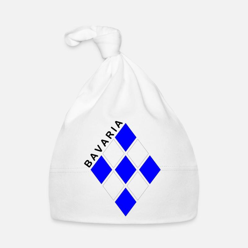 Diamond pattern blue and white Bavaria Organic Baby Cap