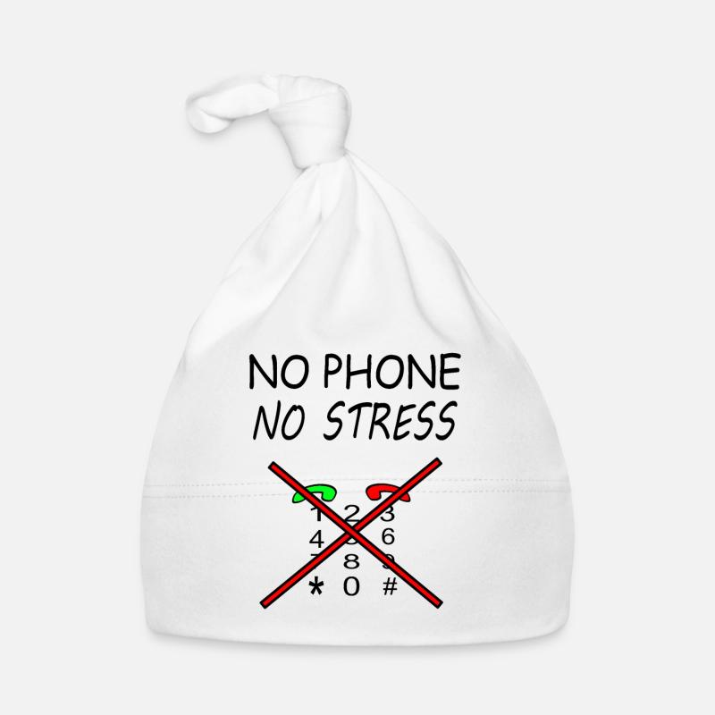 pas de téléphone pas stress téléphone mobile - Bonnet bio Bébé - blanc