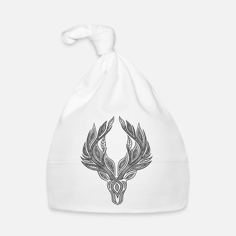 Mandala cerf noir Bonnet bio Bébé