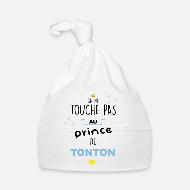 Body bebe Prince de tonton - Bonnet bio Bébé - blanc