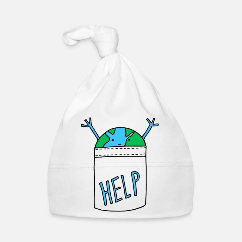 Erde Welt Brusttasche Hemd Klima Help Baby Bio-Mütze