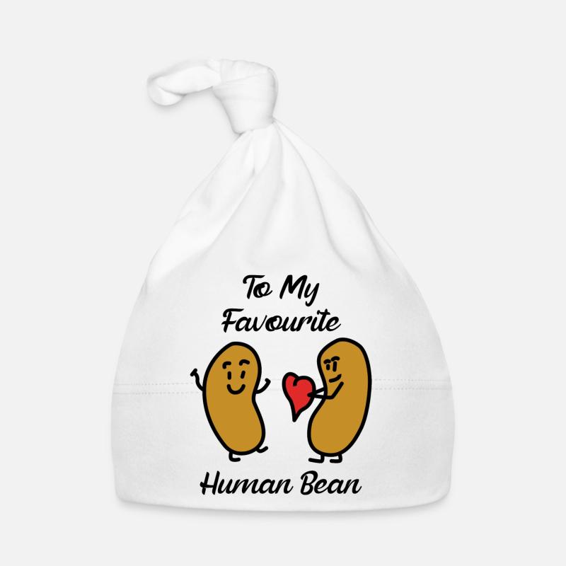 Haricot humain - Bonnet bio Bébé - blanc